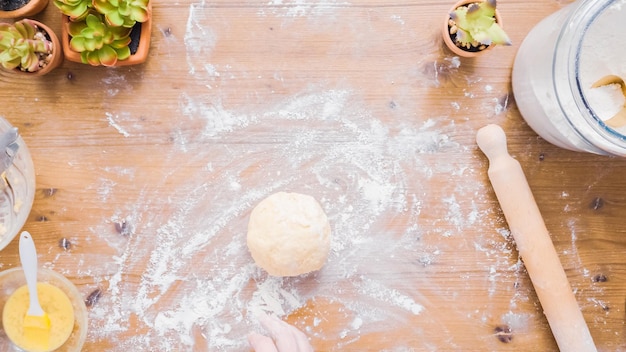 Step by step. Rolling dough for home made empanadas.