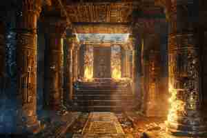 Photo step into the realm of ancient wonders in midjourn generative ai