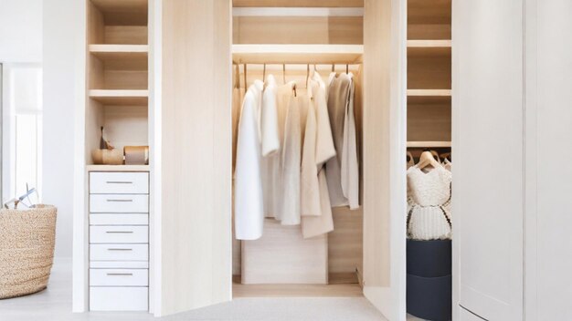 Step into a world of simplicity and elegance with a walkin closet designed for the minimalist