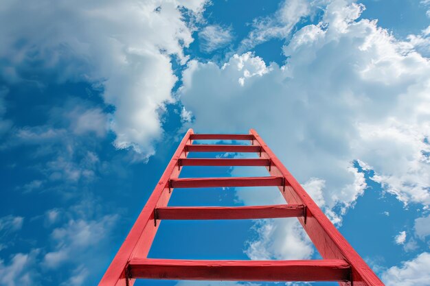 step ladder reaching into clouds growth and future aspirations