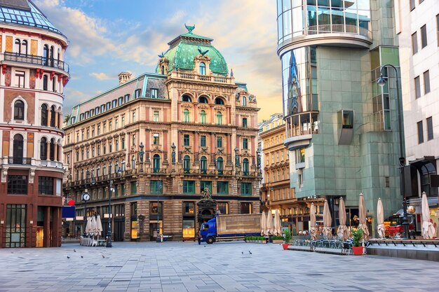 Stephansplatz a famous square in Vienna Austria no people