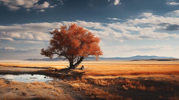 Steppe Autumn Splendor A Hotorealistic Shot On Canon Eos1d X Mark Iii