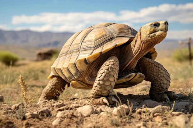 Steppe tortoise in the wild