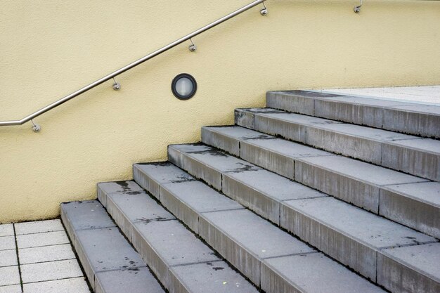 Photo steps by wall of building