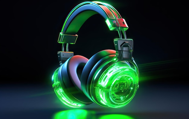 Stereo headphones exploding in festive colorful splash sparkles and glitters with vibrant light