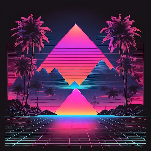 Stereotypical 80s aesthetic background