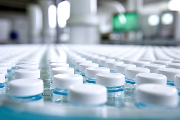 Sterile vials on the line pharmaceutical factory