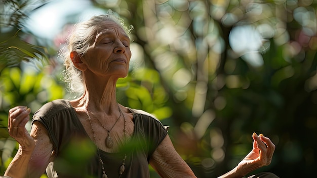 Foto sterkte yoga voor oudere volwassenen