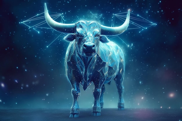 Sterrenbeeld Ox 3D illustratie Dierenriem achtergrond