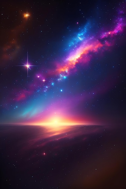 Sterrenhemel kosmische nacht Universum met sterrennevel en sterrenstelsel Abstracte donkere achtergrond