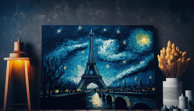 sterrennacht met achtergrond als Parijs