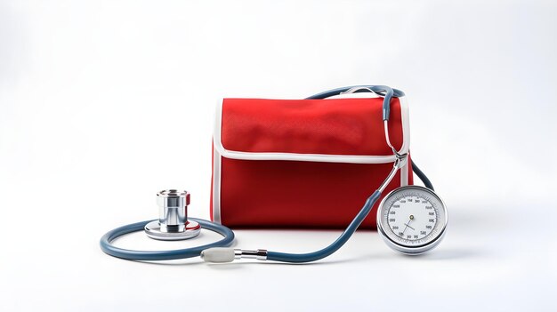 Stethoscope and blood pressure cuff a healthcare essentials display