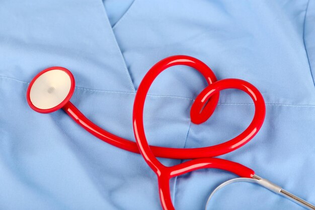 Photo stethoscope on blue background