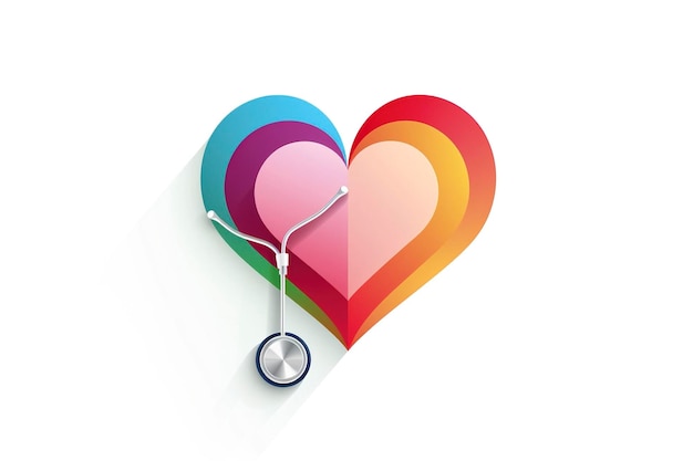 Photo a stethoscope forming the shape of a heart silhouette vector