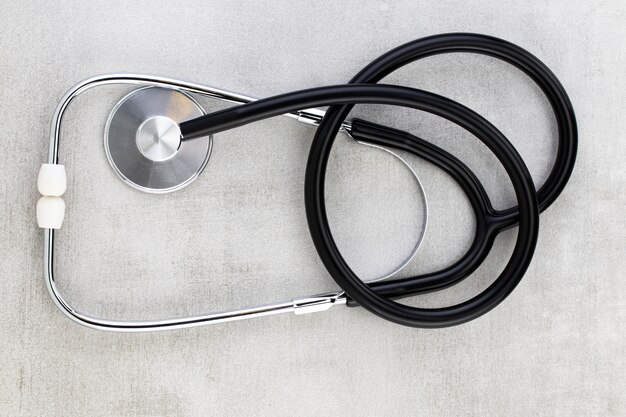 Stethoscope on a gray background