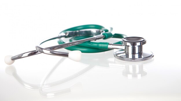 Stethoscope on green