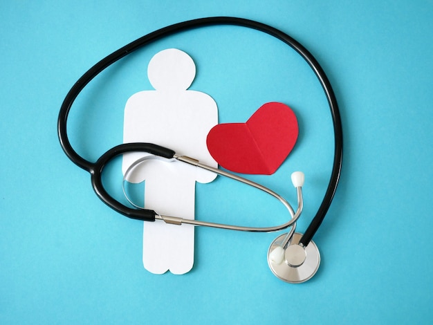 stethoscope, heart and person symbols