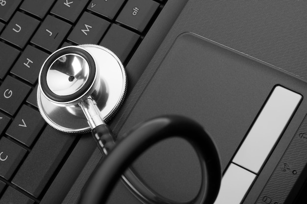 Stethoscope on keyboard