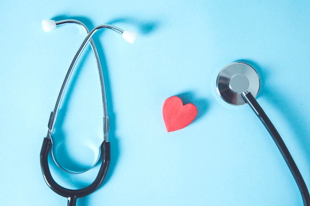 Stethoscope and red heart