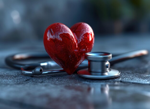 Stethoscope Resting on Top of Red Heart