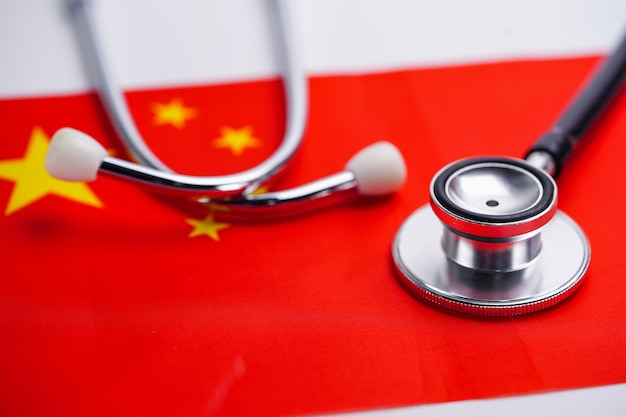 Stethoscope with China flag.