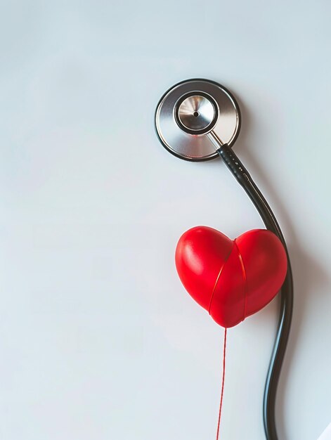 A stethoscope with a heart