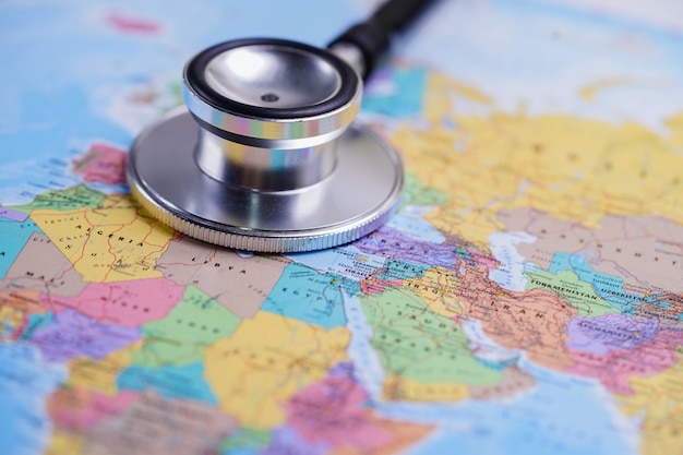 Stethoscope with world map