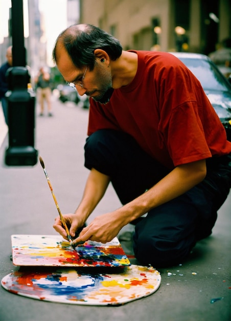 Photo steve jobs is painting street photography leica summicron 35mm f20 kodak portra 400