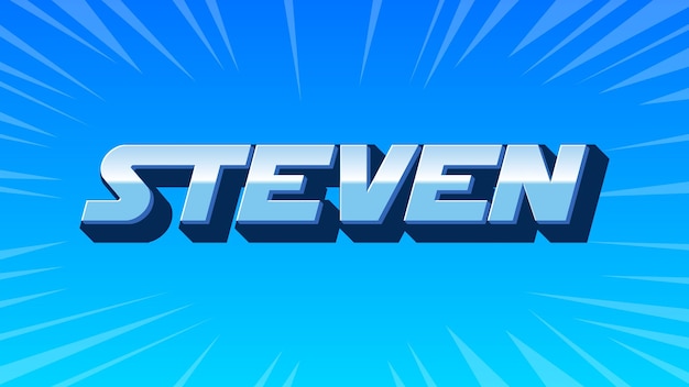 Photo steven 3d blue text