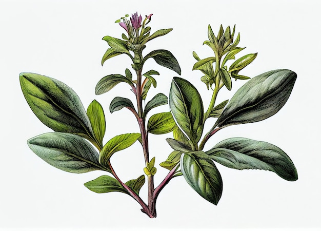 Stevia Botanische Illustratie Stevia Rebaudiana Suikervervanger Plant Abstracte Generatieve AI Illustratie