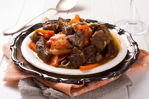 Stew with beef and carrots 