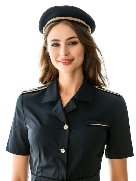 stewardess op transparante achtergrond