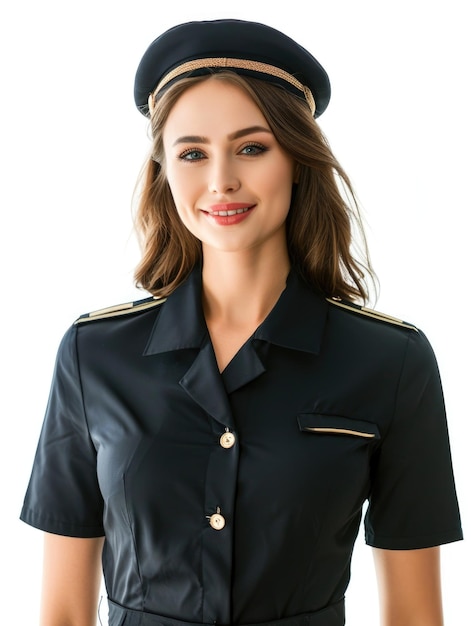 stewardess in transparent background