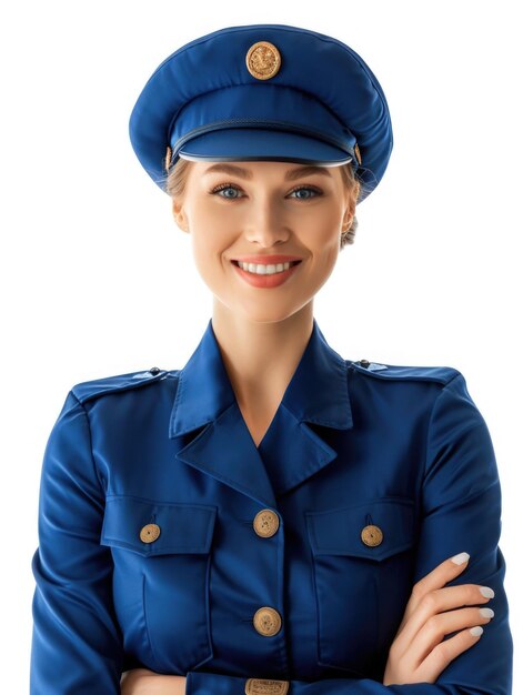 stewardess in white background