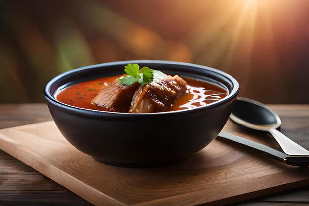 Stewed pork leg in gravy soup