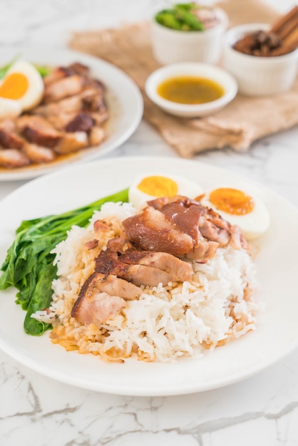 Stewed pork leg with rice