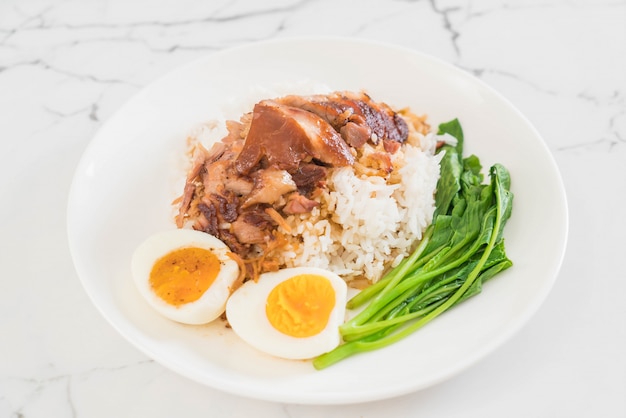 Stewed pork leg with rice