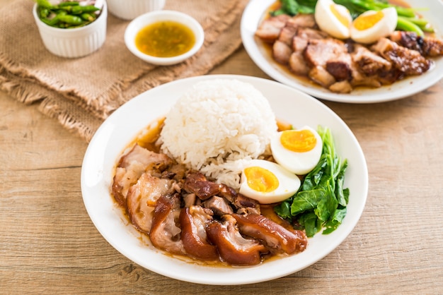 Stewed pork leg with rice