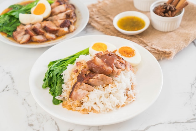 Stewed pork leg with rice