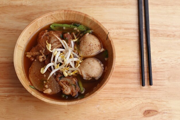 Stewed pork soup with meatball