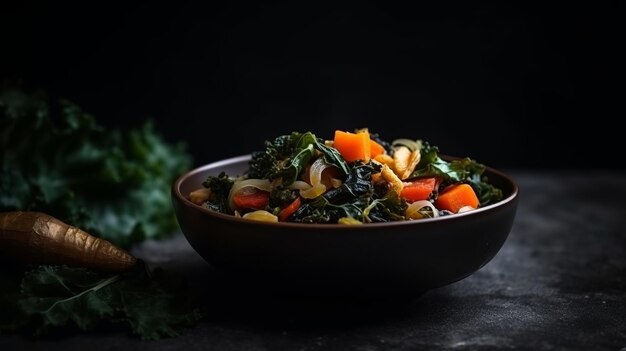 Stewed vegetables and chard clears out Creative resource AI Generated