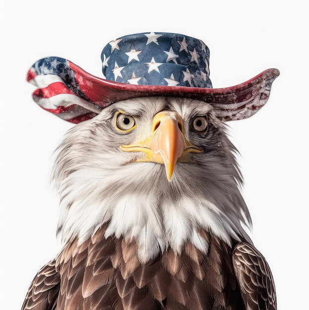 Sticker of American Eagle for 4th of July Independence Day white background