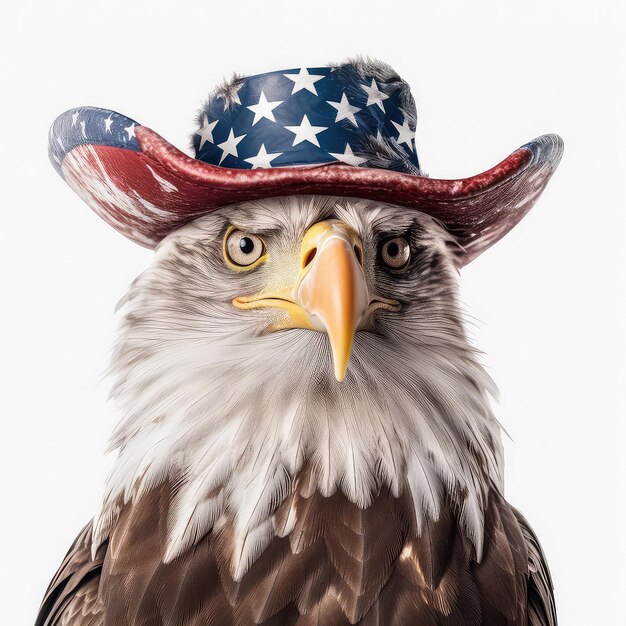 Sticker of American Eagle for 4th of July Independence Day white background