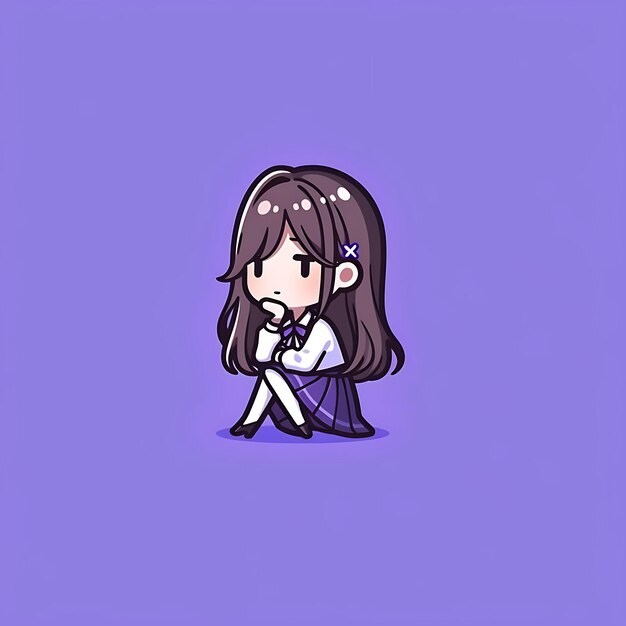 Purple Animated Cute Girl Discord Profile Picture Avatar Template and Ideas  for Design