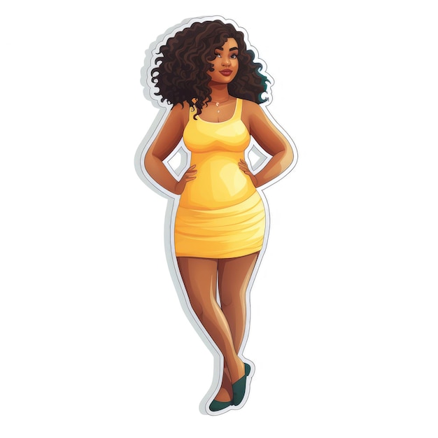 Photo sticker of a body positive beyond stereotypes women who love themselves as they are