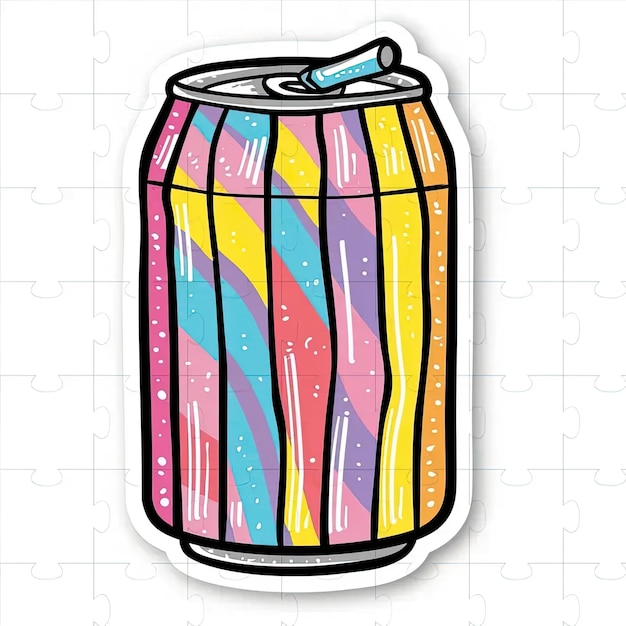 Photo a sticker of a can of soda