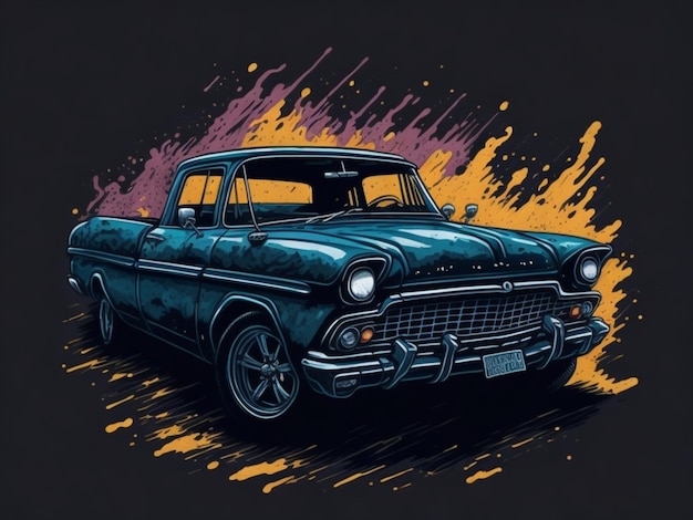 a sticker of a car for t shirt design