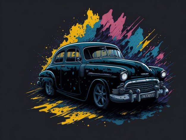 a sticker of a car for t shirt design