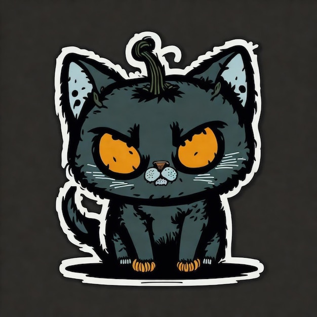 sticker cat in halloween theme