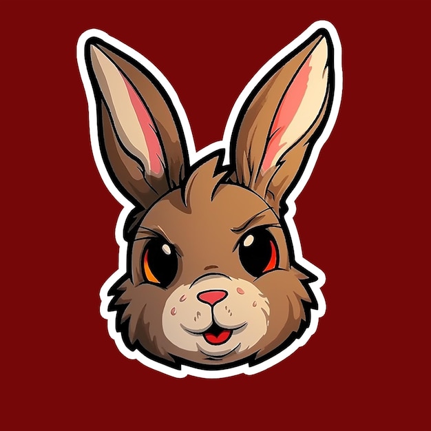 Sticker crazy and cutie rabbit